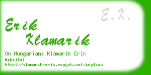 erik klamarik business card